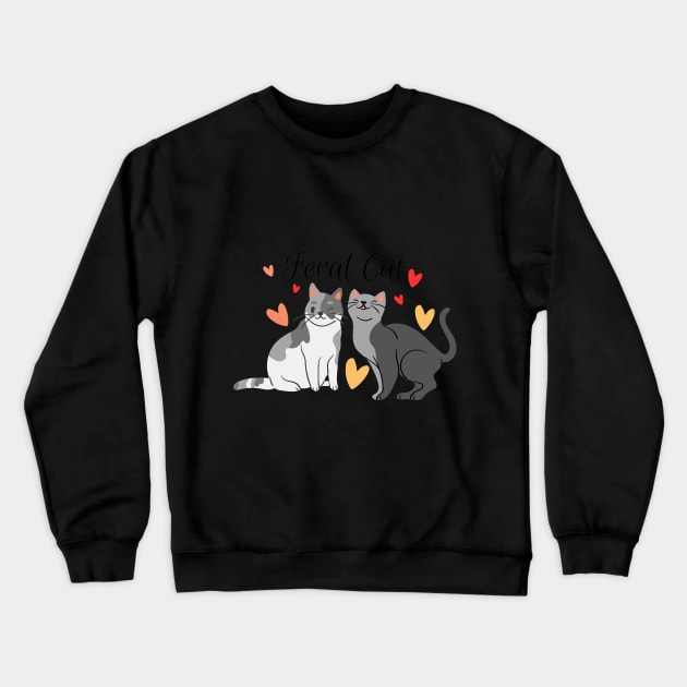 Feral cat Crewneck Sweatshirt by ahlama87